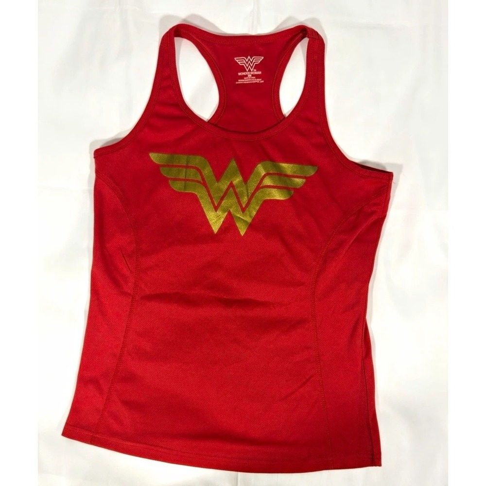 Wonder Woman Run Series Racerback Tank Top Red Breathable Mesh Women's S/M